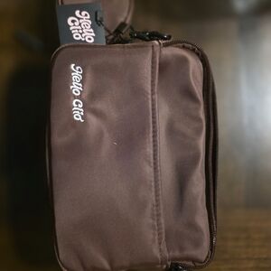 Hello Clio NWT Brown Nylon Crossbody Belt Bag Includes Long Strap